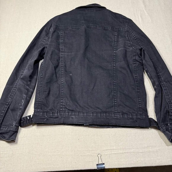 VTG Rock Revival Jacket Men Large Black Distressed Studded Embroidered Y2K Denim - Picture 2 of 7